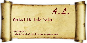 Antalik Lívia névjegykártya